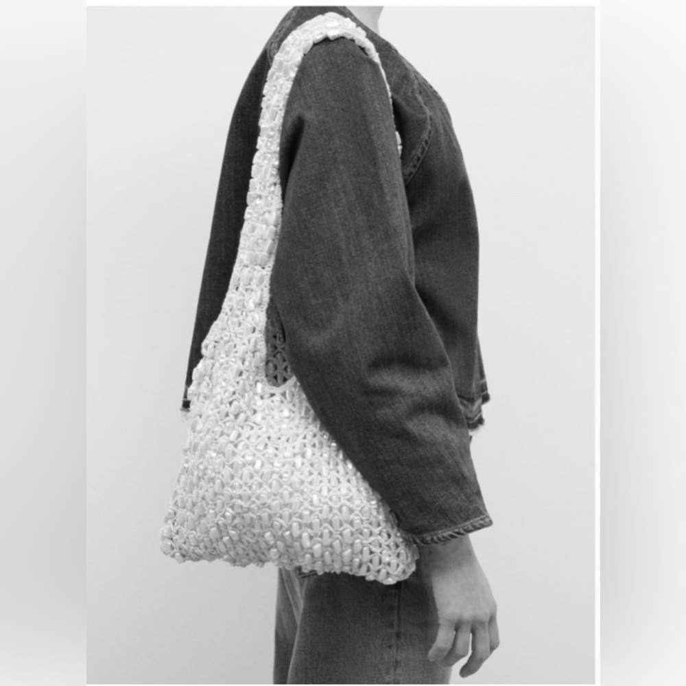 NWT Zara Beaded Bucket Bag